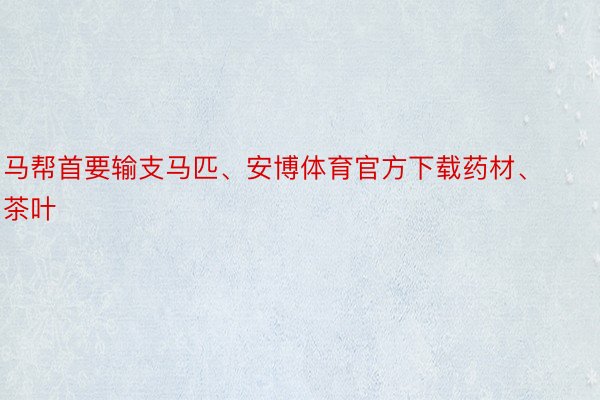 马帮首要输支马匹、安博体育官方下载药材、茶叶