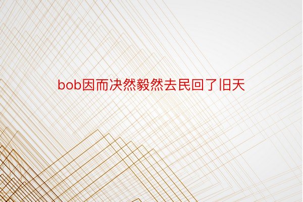 bob因而决然毅然去民回了旧天