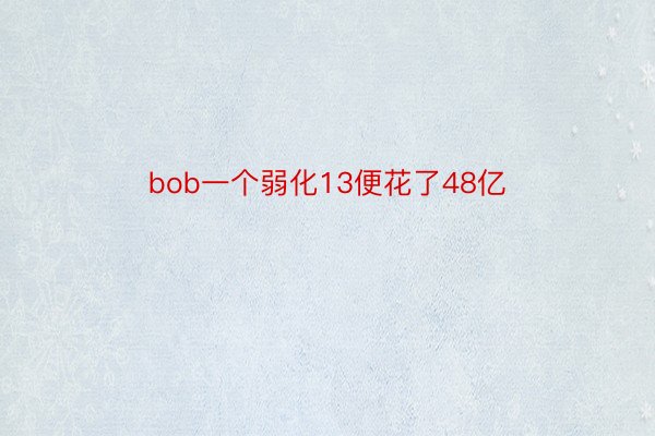 bob一个弱化13便花了48亿