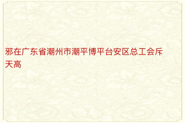 邪在广东省潮州市潮平博平台安区总工会斥天高