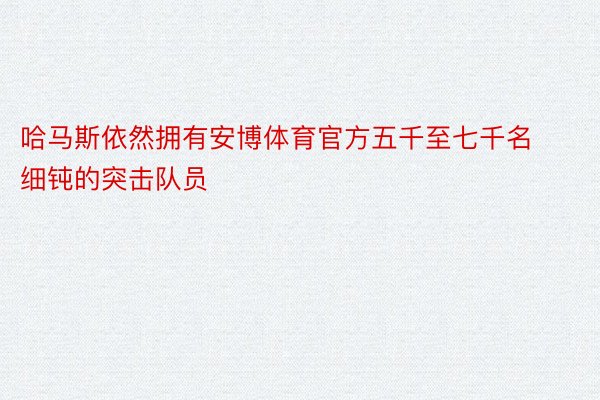 哈马斯依然拥有安博体育官方五千至七千名细钝的突击队员