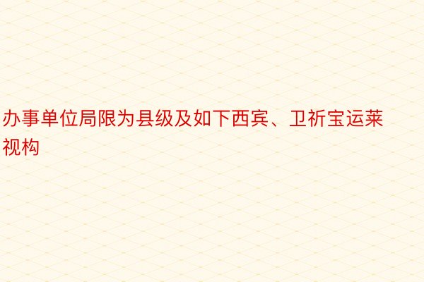 办事单位局限为县级及如下西宾、卫祈宝运莱视构