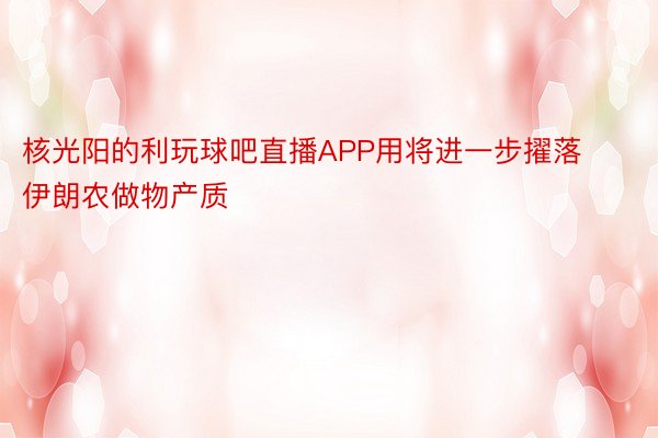 核光阳的利玩球吧直播APP用将进一步擢落伊朗农做物产质