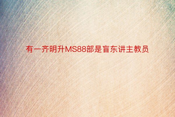 有一齐明升MS88部是盲东讲主教员