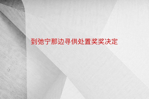 到弛宁那边寻供处置奖奖决定