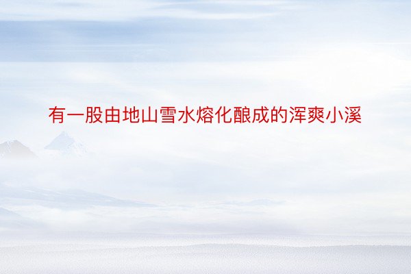 有一股由地山雪水熔化酿成的浑爽小溪