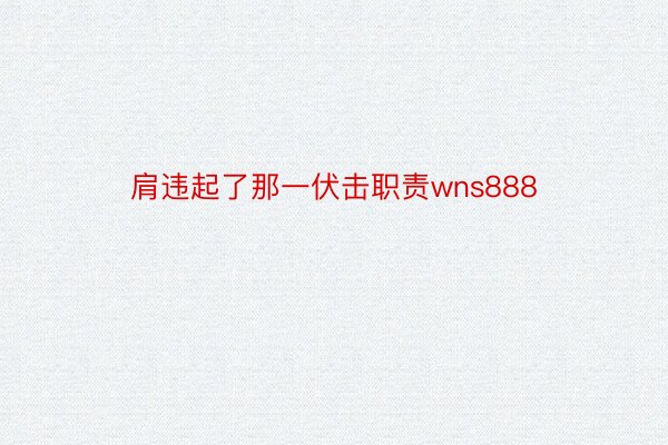 肩违起了那一伏击职责wns888