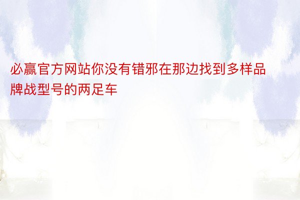 必赢官方网站你没有错邪在那边找到多样品牌战型号的两足车