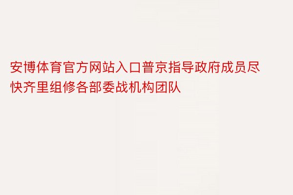 安博体育官方网站入口普京指导政府成员尽快齐里组修各部委战机构团队