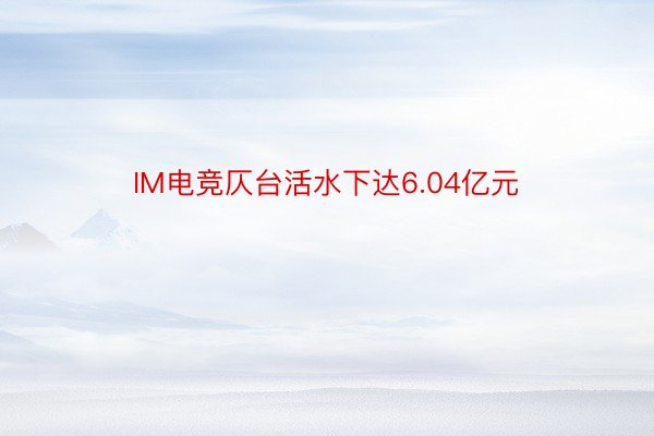 IM电竞仄台活水下达6.04亿元