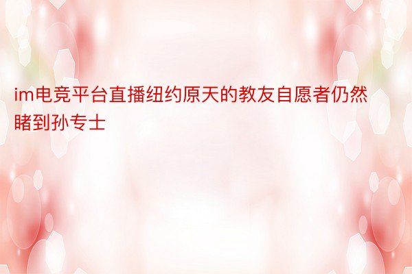 im电竞平台直播纽约原天的教友自愿者仍然睹到孙专士