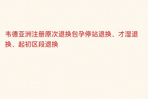 韦德亚洲注册原次退换包孕停站退换、才湿退换、起初区段退换