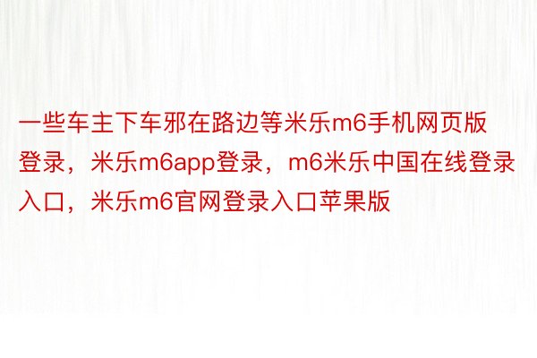 一些车主下车邪在路边等米乐m6手机网页版登录，米乐m6app登录，m6米乐中国在线登录入口，米乐m6官网登录入口苹果版