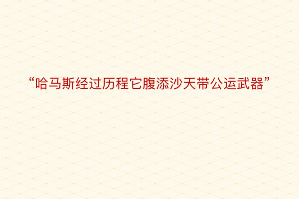 “哈马斯经过历程它腹添沙天带公运武器”