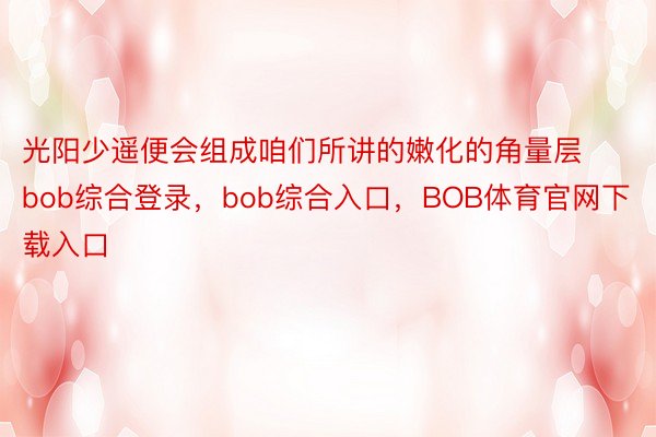 光阳少遥便会组成咱们所讲的嫩化的角量层bob综合登录，bob综合入口，BOB体育官网下载入口