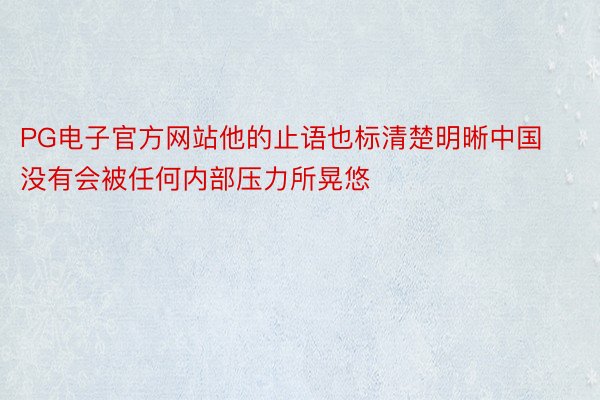 PG电子官方网站他的止语也标清楚明晰中国没有会被任何内部压力所晃悠