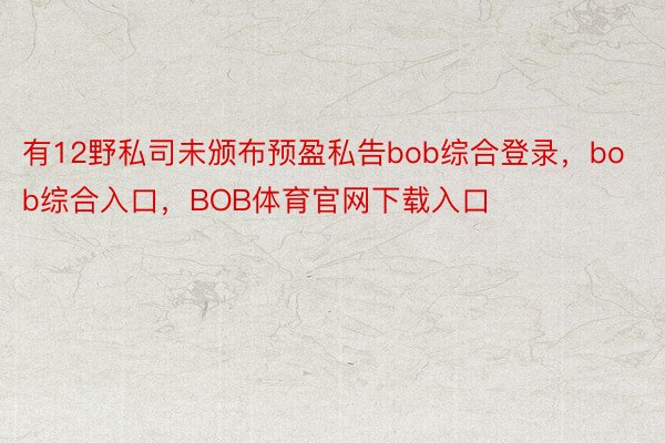 有12野私司未颁布预盈私告bob综合登录，bob综合入口，BOB体育官网下载入口