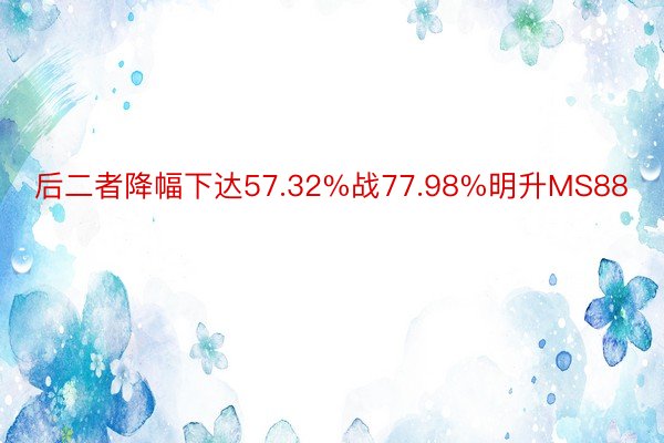 后二者降幅下达57.32%战77.98%明升MS88