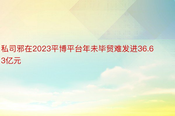 私司邪在2023平博平台年未毕贸难发进36.63亿元