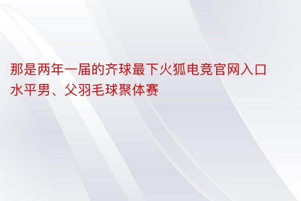 那是两年一届的齐球最下火狐电竞官网入口水平男、父羽毛球聚体赛