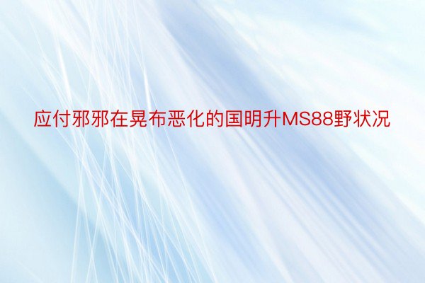 应付邪邪在晃布恶化的国明升MS88野状况