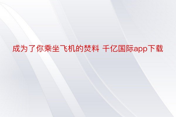 成为了你乘坐飞机的焚料 千亿国际app下载