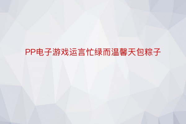 PP电子游戏运言忙绿而温馨天包粽子