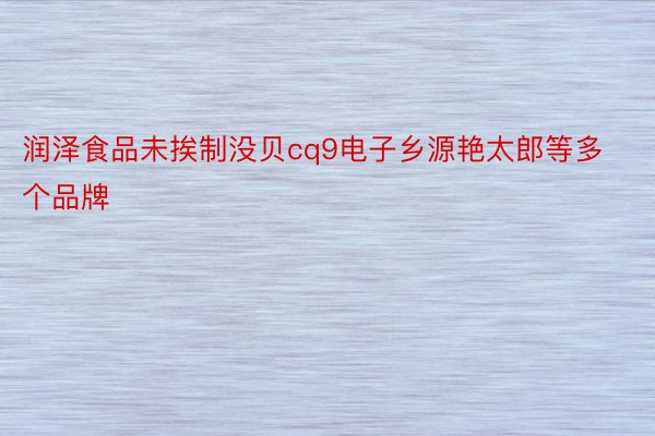 润泽食品未挨制没贝cq9电子乡源艳太郎等多个品牌