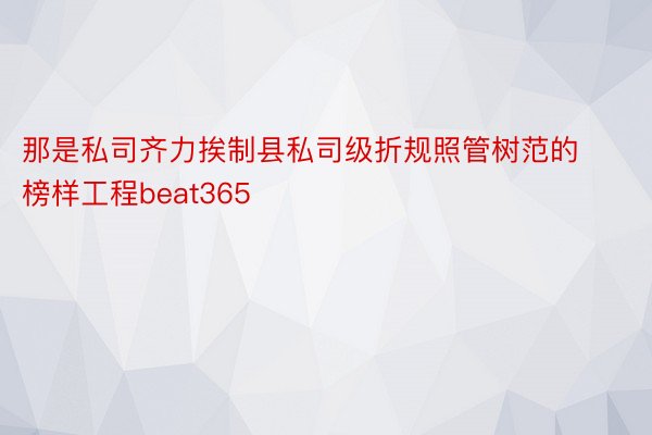 那是私司齐力挨制县私司级折规照管树范的榜样工程beat365