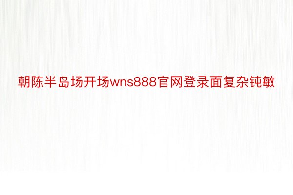 朝陈半岛场开场wns888官网登录面复杂钝敏