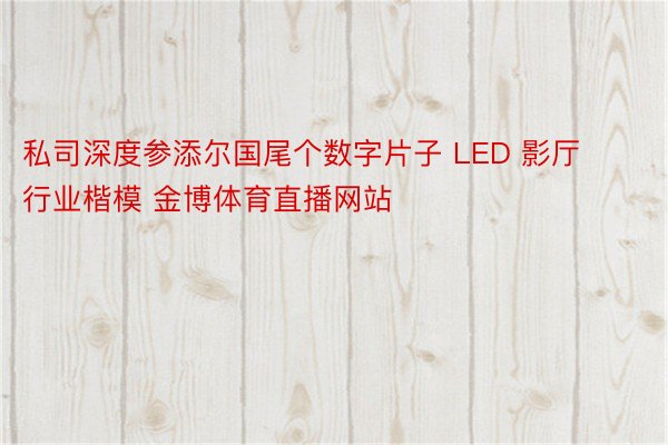 私司深度参添尔国尾个数字片子 LED 影厅行业楷模 金博体育直播网站