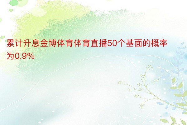 累计升息金博体育体育直播50个基面的概率为0.9%