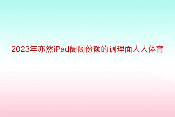 2023年亦然iPad阛阓份额的调理面人人体育