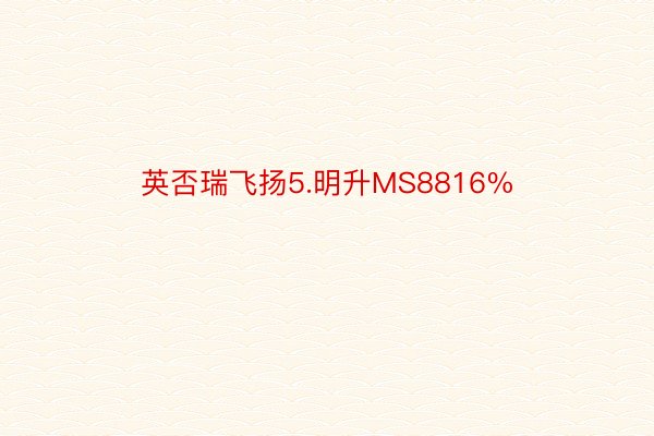 英否瑞飞扬5.明升MS8816%