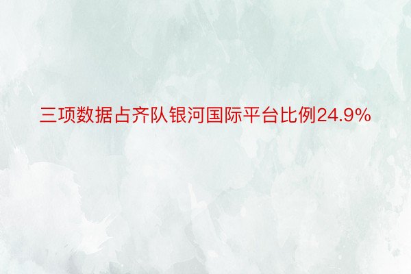 三项数据占齐队银河国际平台比例24.9%