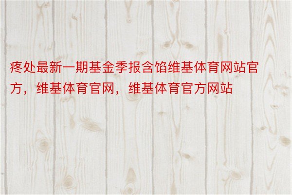 疼处最新一期基金季报含馅维基体育网站官方，维基体育官网，维基体育官方网站