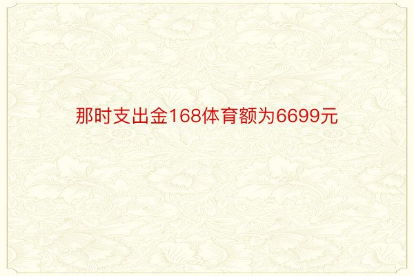 那时支出金168体育额为6699元