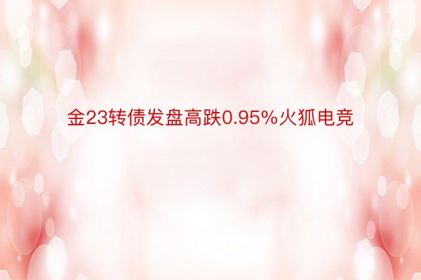金23转债发盘高跌0.95%火狐电竞