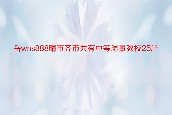 岳wns888晴市齐市共有中等湿事教校25所