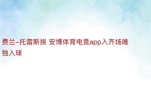 费兰-托雷斯挨 安博体育电竞app入齐场唯独入球