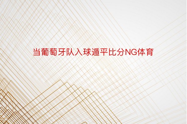 当葡萄牙队入球遁平比分NG体育