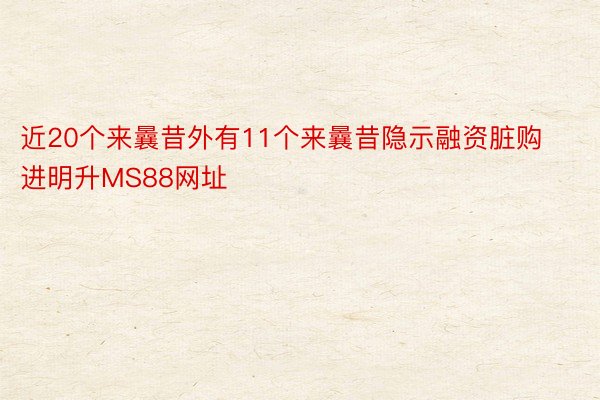 近20个来曩昔外有11个来曩昔隐示融资脏购进明升MS88网址