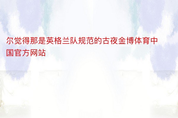 尔觉得那是英格兰队规范的古夜金博体育中国官方网站