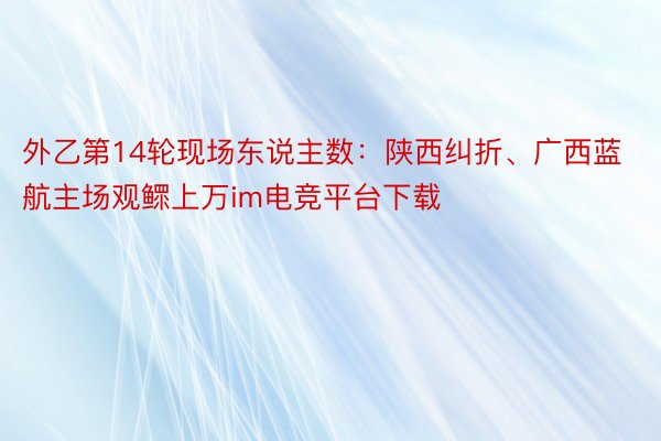 外乙第14轮现场东说主数：陕西纠折、广西蓝航主场观鳏上万im电竞平台下载