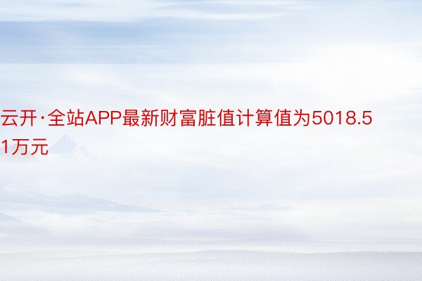 云开·全站APP最新财富脏值计算值为5018.51万元