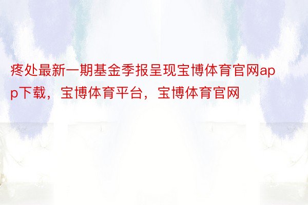 疼处最新一期基金季报呈现宝博体育官网app下载，宝博体育平台，宝博体育官网