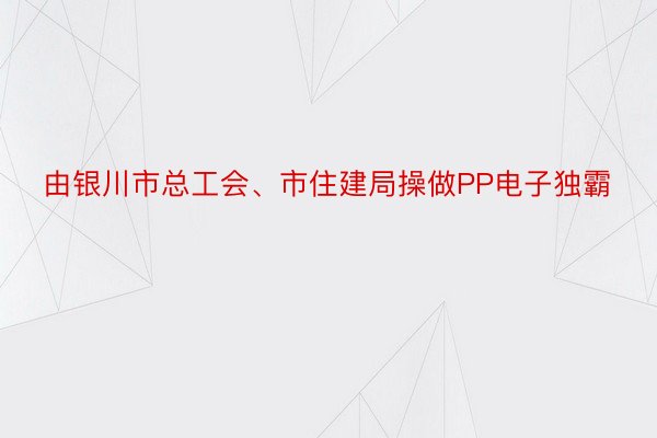 由银川市总工会、市住建局操做PP电子独霸