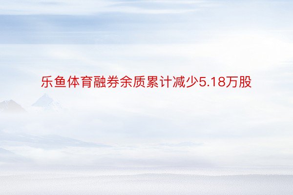 乐鱼体育融券余质累计减少5.18万股