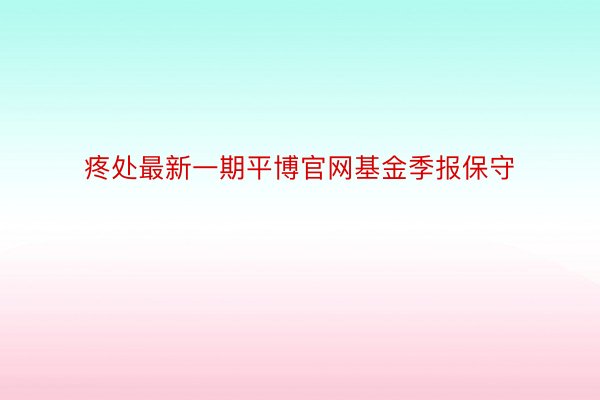 疼处最新一期平博官网基金季报保守