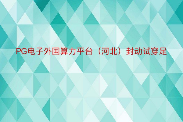 PG电子外国算力平台（河北）封动试穿足